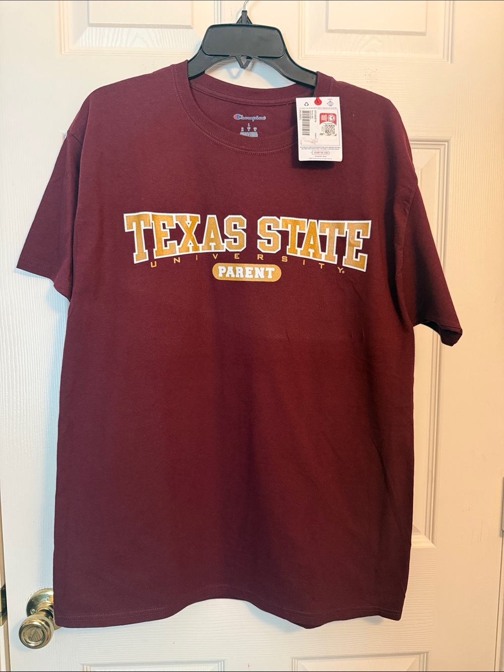 Champion Maroon Texas State Parent Short Sleeve Tee